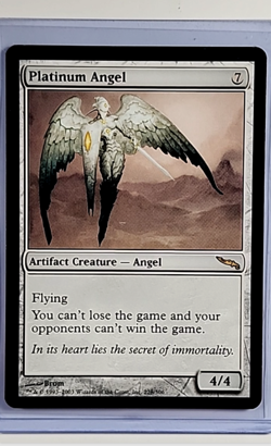 2003 MTG Magic The Gathering MRD Mirrodin Rare #228 Platinum Angel - Image 1