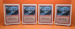 🔴🔴 (4) 1994 MAGIC The Gathering LIGHTNING BOLT REVISED 3RD EDITION PLAYED 🔴2 - Image 1