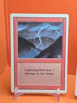 🔴🔴 (4) 1994 MAGIC The Gathering LIGHTNING BOLT REVISED 3RD EDITION PLAYED 🔴2 - Image 2