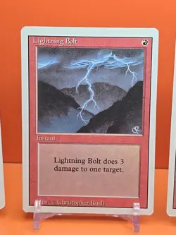 🔴🔴 (4) 1994 MAGIC The Gathering LIGHTNING BOLT REVISED 3RD EDITION PLAYED 🔴2 - Image 3