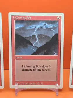 🔴🔴 (4) 1994 MAGIC The Gathering LIGHTNING BOLT REVISED 3RD EDITION PLAYED 🔴2 - Image 4