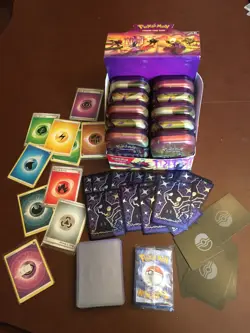 lot of 10 EMPTY Pokemon tins with Display & others Pokemon items - Image 1