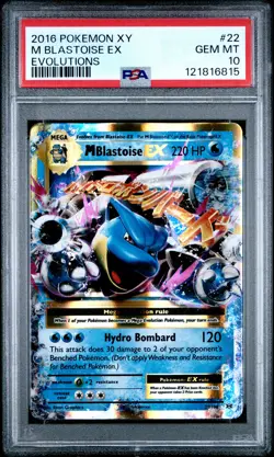 2016 POKEMON XY EVOLUTIONS #22 M BLASTOISE EX PSA 10 - Image 1