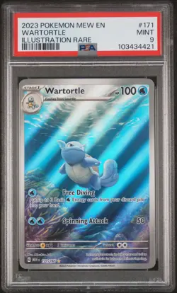 2023 POKEMON MEW EN-151 ILLUSTRATION RARE #171 WARTORTLE PSA 9 - Image 1