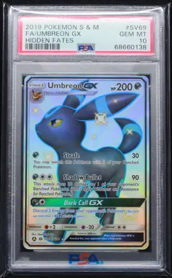 Pokemon Umbreon GX Hidden Fates Full Art #SV69 PSA 10 Gem Mint - Image 1