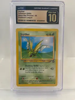 Pokemon TCG: Scyther (2000) Black Star Promo #45 Pokemon League CGC 10 PRISTINE - Image 1