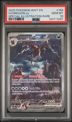 2025 POKEMON WHT EN-WHITE FLARE SPECIAL ILLUSTRATION RARE HYDREIGON EX PSA 10 - Image 1