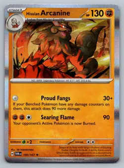 Pokemon - Hisuian Arcanine - 100/167 - Holo Rare - Twilight Masquerade - NM/M - Image 1