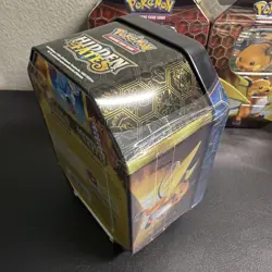 Pokemon Hidden Fates GX Tins Art Set of 3 Full Sealed Charizard Raichu Gyarados - Image 4