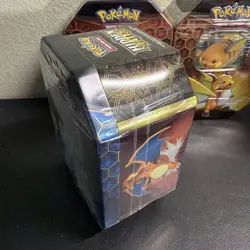 Pokemon Hidden Fates GX Tins Art Set of 3 Full Sealed Charizard Raichu Gyarados - Image 5
