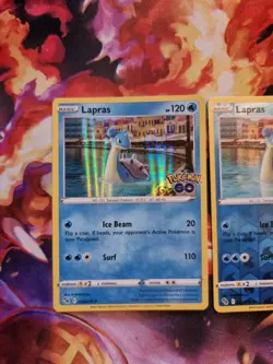 Pokemon go card Lapras 023/078 reverse holo & holo rare swsh stamped bundle - Image 2