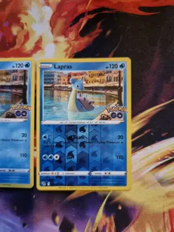 Pokemon go card Lapras 023/078 reverse holo & holo rare swsh stamped bundle - Image 3