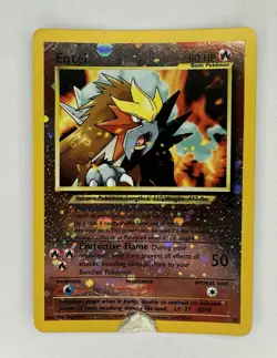 Entei #34 Black Star Promo Reverse Holo Rare Vintage Pokemon Card / Damaged - Image 1