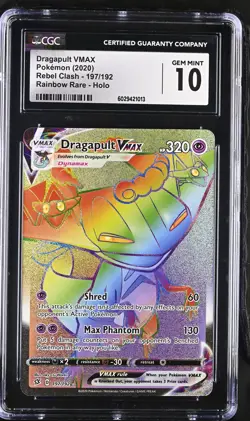 Dragapult VMAX (Secret) 197/192 Swsh02: Rebel Clash Pokemon Card CGC 10 Pop 74 - Image 2