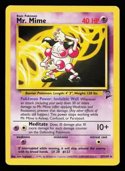 Mr. Mime 27/130 Rare Base Set 2 Pokemon Card - Image 1
