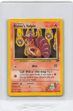 Blaine's Vulpix 66/132 - Gym Challenge - Vintage WOTC POKEMON CARD - MP - Image 1
