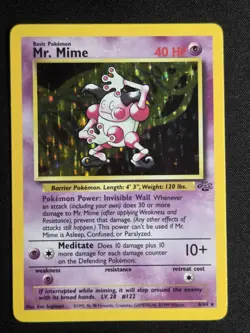 Mr. Mime 6/64 MP Jungle Holo Rare Vintage WOTC Pokemon Card 1999 - Image 2