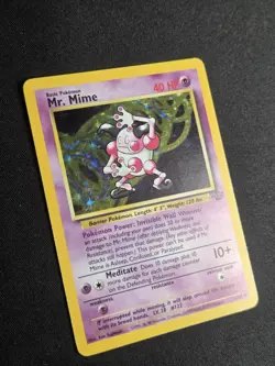 Mr. Mime 6/64 MP Jungle Holo Rare Vintage WOTC Pokemon Card 1999 - Image 5