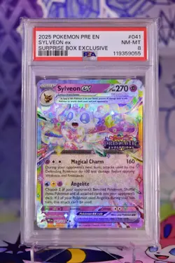 Sylveon EX Prismatic Evolutions Stamped Promo Card 041/131 PSA 8 Pokemon TCG - Image 1