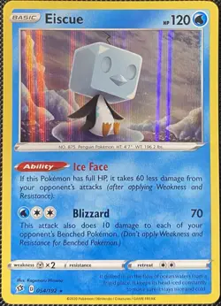 Eiscue 054/192 Swsh02: Rebel Clash Holo - Pokemon Card - Image 1