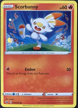 Scorbunny - (Cosmos Holo) 030/202 Blister Exclusives Holo - Pokemon Card - Image 1