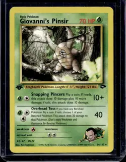 Pokemon Cards: Gym Challenge 1st Edition Rare: Giovanni's Pinsir 24/132 - Image 1