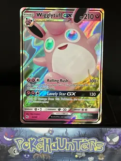 Pokemon Card Wigglytuff GX 42/68 SM Hidden Fates Half Art Near Mint - Image 1