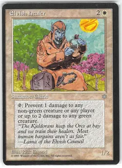 Elvish Healer *Common* Magic MtG x1 Ice Age MISPRINT (centering) - Image 1