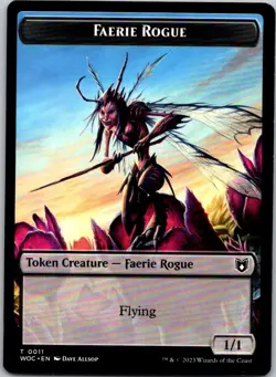 Magic the Gathering Faerie Rogue #011 Pirate Token Wilds of Eldraine Commander - Image 1