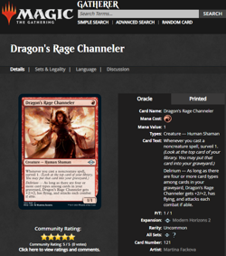 2021 MTG Magic the Gathering MH2 Modern Horizons 2 #121 Dragon's Rage Channeler - Image 3
