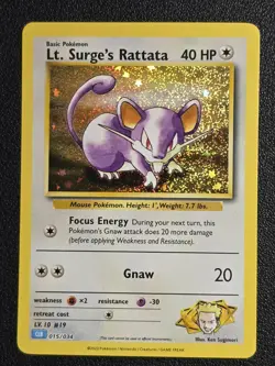 Lt. Surge's Rattata 015/034 CLB NM English Pokemon Card Classic Collection - Image 1
