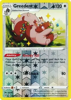 x1 Greedent - 152/192 - Rare - Reverse Holo Pokemon SS02 Rebel Clash M/NM - Image 1