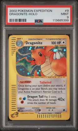 2002 POKEMON EXPEDITION #9 DRAGONITE-HOLO PSA 9 - Image 1