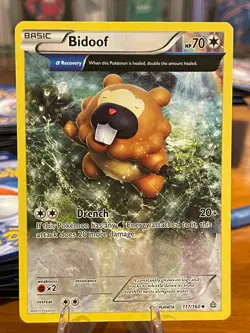 2015 Pokemon XY Primal Clash Bidoof 117/160 Uncommon Basic MP - Image 1