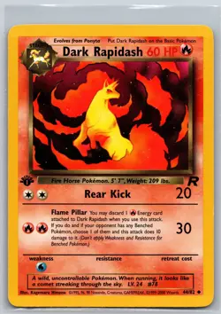 NM Dark Rapidash 44/82 1st Edition Team Rocket Pokemon 2000 - Image 1