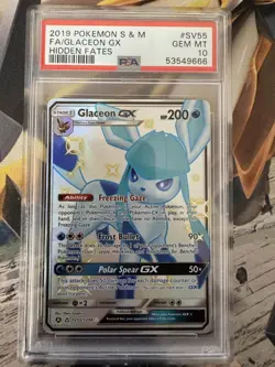 2019 Pokemon Hidden Fates SV55 Glaceon GX PSA 10 53549666 Wasteland Vault - Image 1