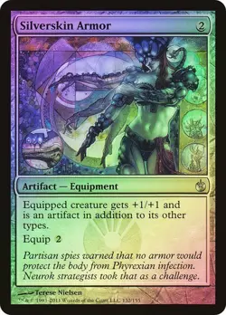 Mirrodin Besieged MTG FOIL Silverskin Armor Magic - Image 1