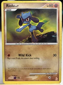 2007 Pokemon TCG Riolu 6/61 Lucario Trainer Kit Regular NM - Image 1