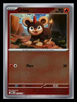 Litleo 023/132 Reverse Holo Common Mega Evolution Pokemon TCG - Image 1
