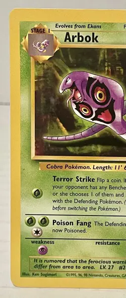 Arbok 31/62 Fossil Unlimited LP Regular Uncommon Pokemon WOTC Vintage - Image 2