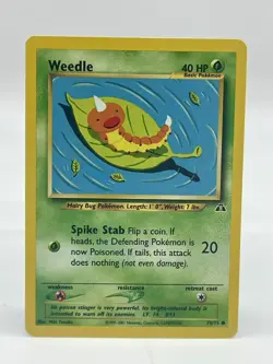 Weedle 70/75 Neo Discovery Common Pokemon TCG WOTC Non Holo Vintage 2001 LP - Image 1