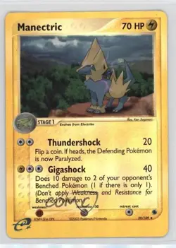 Manectric Reverse Foil Pokemon EX Ruby & Sapphire #39 2003 - Image 1
