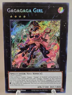 Yugioh! 1x Gagagaga Girl DUAD-EN043 Secret Rare 1st Ed NM - Image 1