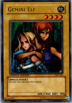 Yugioh Gemini Elf IOC-SE1 Limited Ed Ultra Rare NM - Image 1