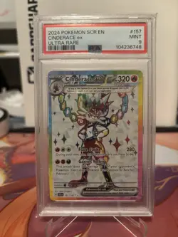 2024 Pokemon Cinderace ex Ultra Rare Card Mint PSA 9 #157 - Image 1