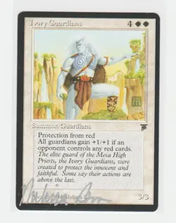Magic the Gathering ~ MTG ~ 1x Ivory Guardians ~ LEGENDS ~ LP ~ Signed By Artist - Image 1