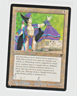 Magic the Gathering ~ MTG ~ 1x Marble Priest ~ LEGENDS ~ M/NM ~ Signed By Artist - Image 1
