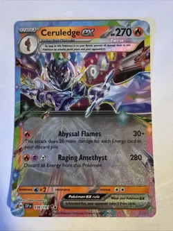2024 Pokemon Scarlet and Violet Surging Sparks #036 Ceruledge ex RR - Image 1