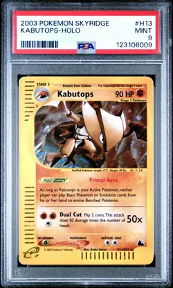 2003 POKEMON SKYRIDGE #H13 KABUTOPS-HOLO PSA 9 - Image 1