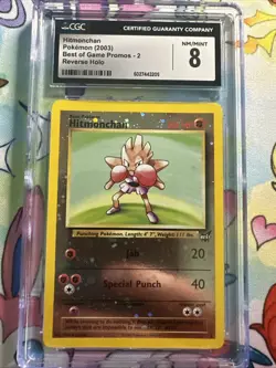 CGC 8 Hitmonchan Reverse Holo 2003 Best of Game Promo #2 Pokemon Vintage - Image 1